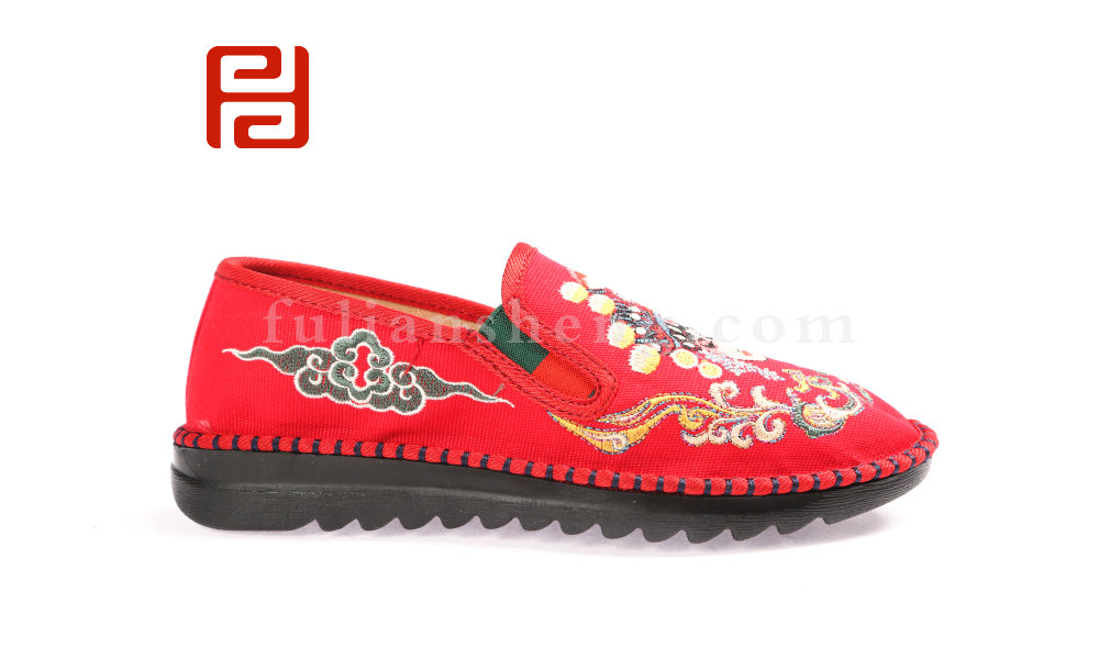 福連升春款女士刺繡臉譜社會鞋養(yǎng)生民族風老北京布鞋圖片