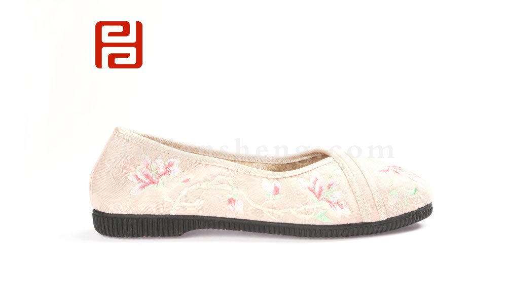 福連升女士花朵刺繡復(fù)古中國風(fēng)淺口單鞋老北京布鞋(圖3)